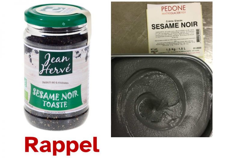 Sésame noir et crème glacée retirée du marché pour présence de corps étrangers métalliques