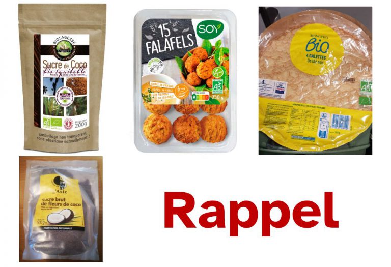 Sucre de coco, galettes et falafels retirée du marché pour substances allergisantes non déclarées